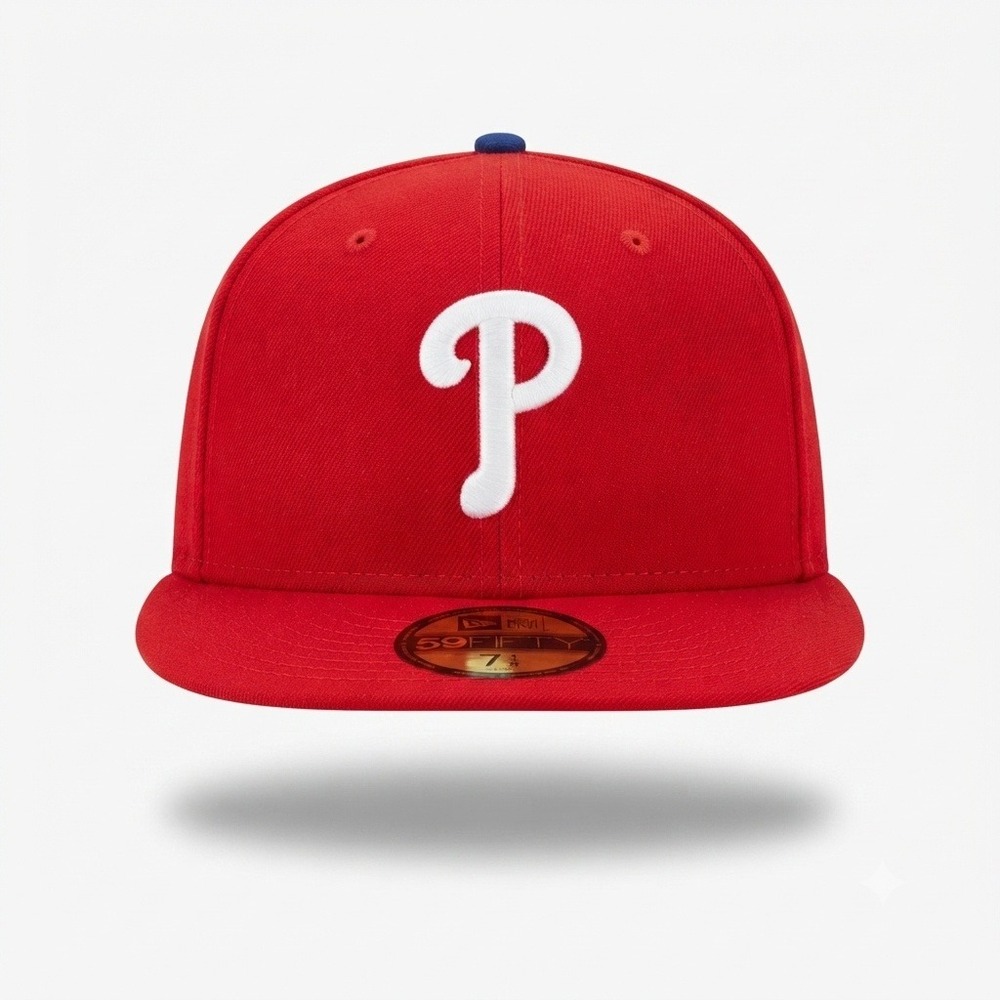 Philadelphia Phillies New Era 59FIFTY Hat Mens 7 1/8 Red MLB On-Field **NEW**